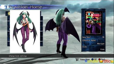 Soul Calibur 5 Darkstalkers Morrigan Character Creation Youtube