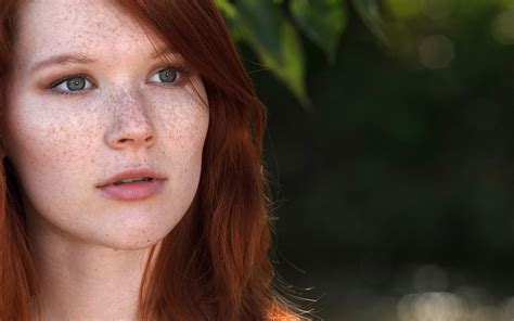 Wallpaper ID Girl Blue Eyes Mia Sollis Woman Redhead P Face Freckles