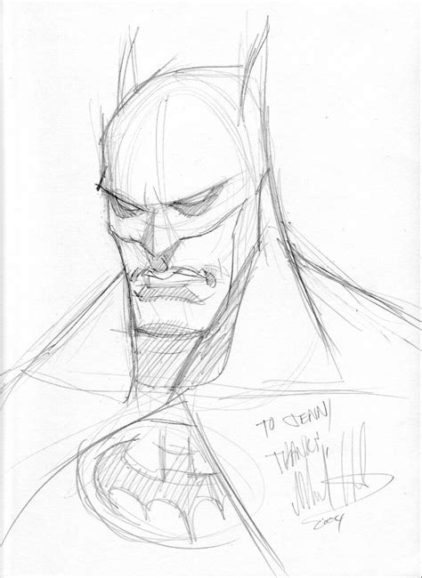Mike Hawthorne In Jenn Hainess Convention Sketches Batman Comic Art