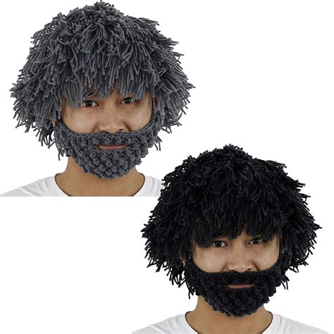 dread lock knitted men beard beanie wig crochet mustache face hat cap winter ebay