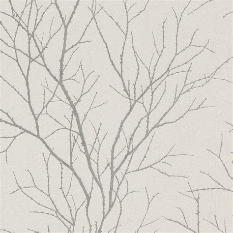 Rasch Twig Tree Branch Pattern Wallpaper Modern Non Woven Textured