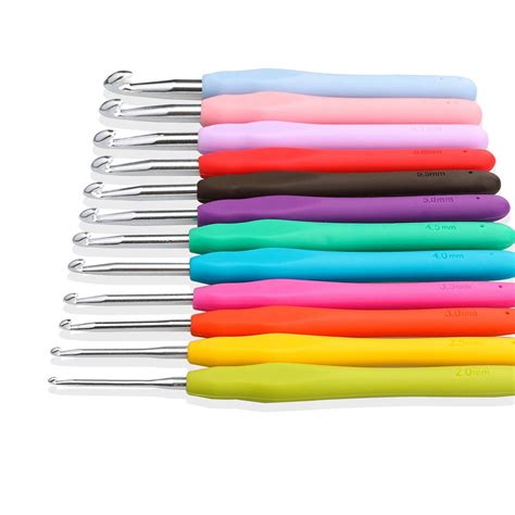 Crochet Hook Set With Ergonomic Handles 12pcs Multicolor Crochet Hooks