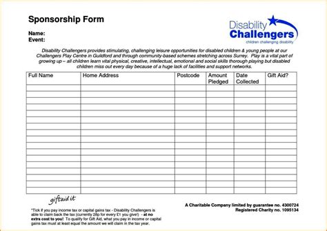 blank sponsor form template sampletemplatess
