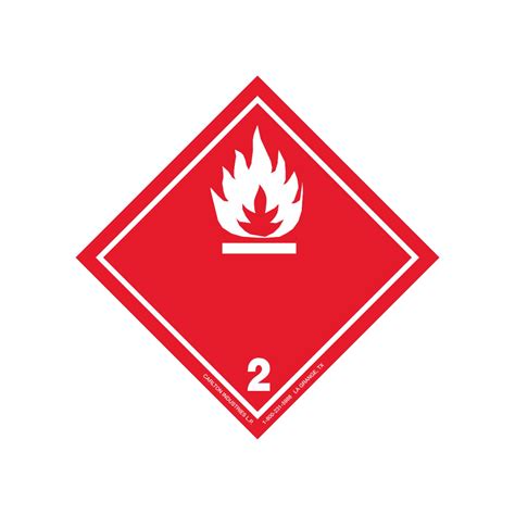 GHS Class 2 Flammable Gas Label Transport Pictogram 2 Inch