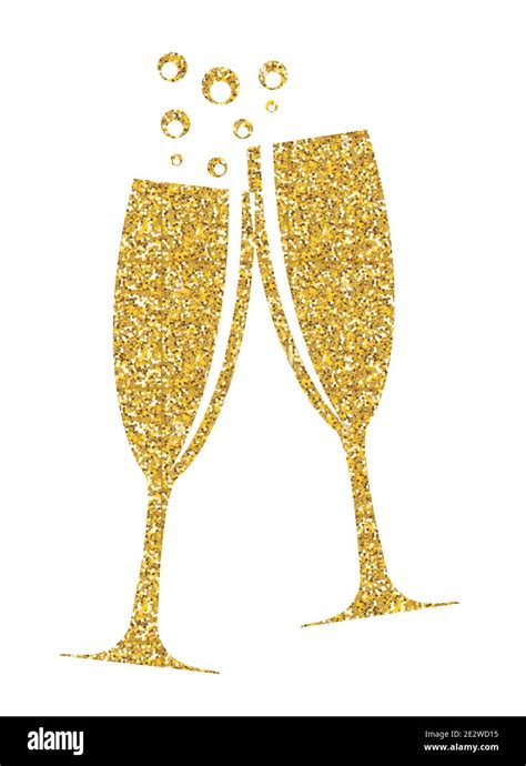 Shiny Glitter Champagne Glasses Vector Illustration Stock Vector Image