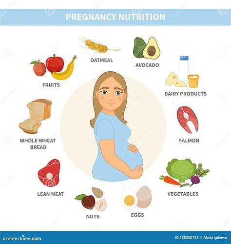 Infographic Nutrition Of A Pregnant Woman Stock Vector Illustration