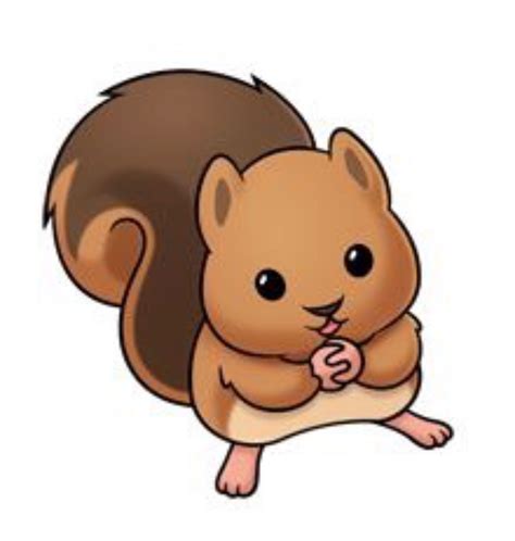 Baby Chipmunk Cute Cartoon Animals Kawaii Drawings