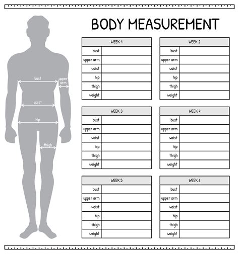 Before And After Body Measurement Chart Printable