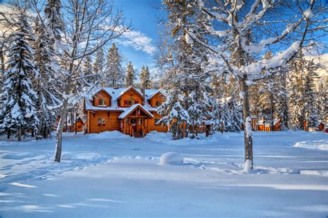 Landscape Nature Winter Snow House Alberta Canada Wallpapers Hd Desktop And Mobile