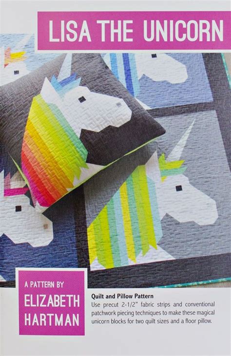 Elizabeth Hartman Lisa The Unicorn Quilt Pattern Quilts Rainbow