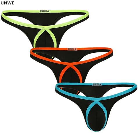 unwe brand constract color men pouch thong 2019 man sexy underwear men gay enhance convex string