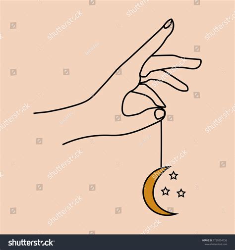 Hands Holding Crescent Moon Boho Ethnic Stock Vector Royalty Free