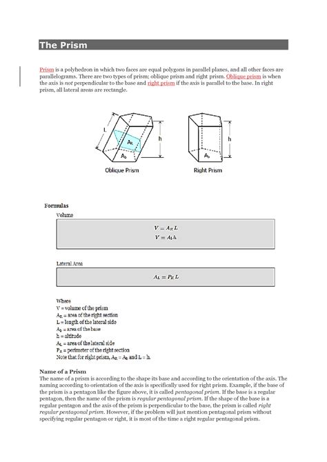 Solution Solid Geometry Prisms Cube And Parallelepiped With Sample