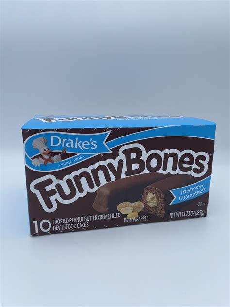 Drakes Funny Bones 1 Boxes 10 Twin Wrapped Peanut Butter Creme