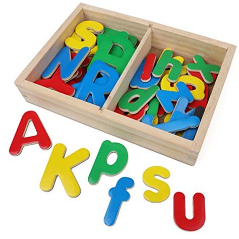 Buy Iq Toys Alphabet Wooden Magnet Letters 52 Magnetic Uppercase And