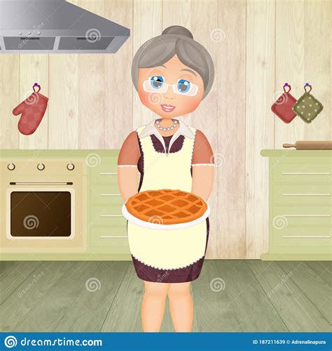 Illustration Of Grandmother S Cake Stock Illustration Illustration Of