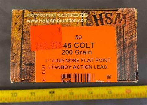 Hsm Cowboy Action 45 Colt 200gr Round Nose Flat Point Cartridges 50