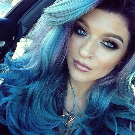Keracolor clenditioner hair dye (18 colors) depositing color conditioner colorwash, semi color:sky blue. 29 Blue Hair Color Ideas for Daring Women | StayGlam