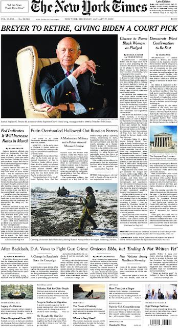 The New York Times International Edition In Print For Friday Jan 28