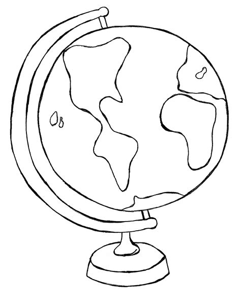 Black And White Globe Outline Free Download On Clipartmag