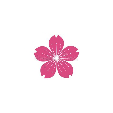 Conjunto De Sakura Flor Icono Logo Vector Ilustración Del Vector