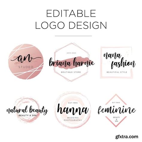Editable Feminine Logo Design Template Premium Vector Gfxtra