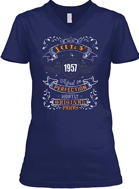 Teespring Womens 1957 July Aged To Perfection Bellacanvas V Neck T