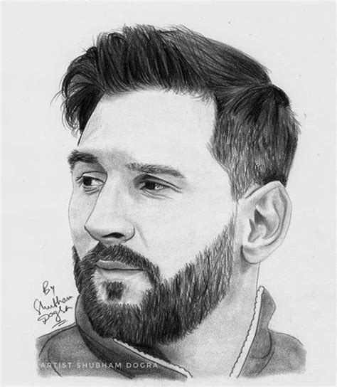 Lionel Messi Pencil Sketch Celebrity Portraits Drawing Celebrity