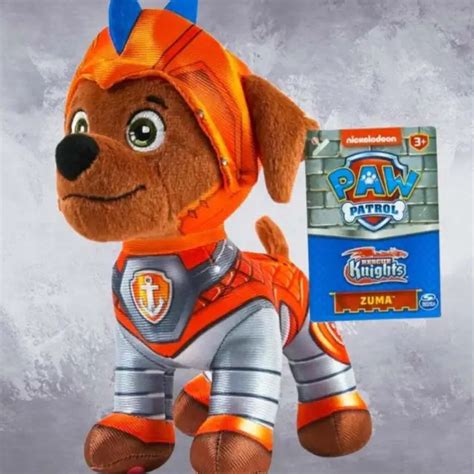 Paw Patrol Rescue Knights Zuma Plush Toy 8 Inches Tall New With