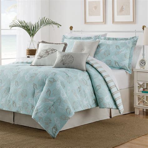 At the less accessorized end, you might find a set with a comforter and two pillowcases or pillow shams. Seashell 7 Piece multi-colored Queen Comforter Set ...