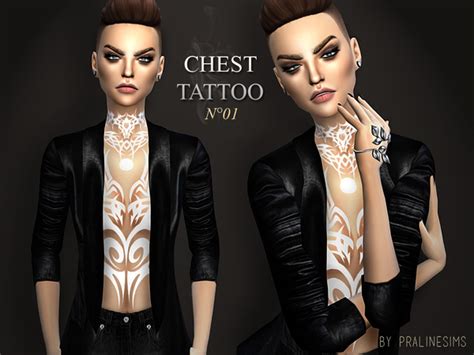 Chest Tattoo N01 By Pralinesims Sims 4 Makeup