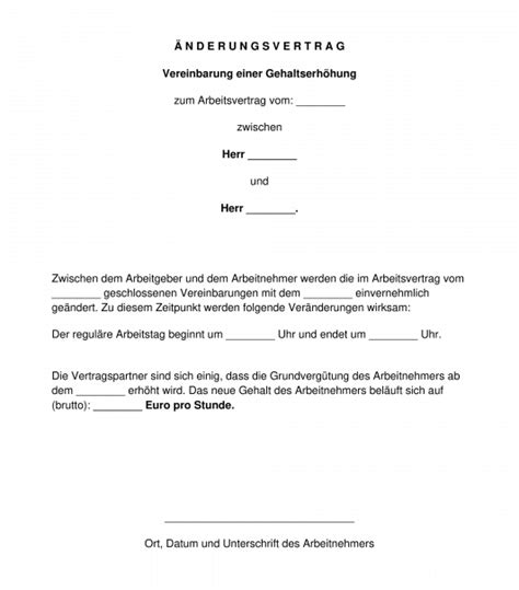 Schriftliche vereinbarung einer gehaltserhöhung smartlaw. Vereinbarung einer Gehaltserhöhung - Muster Word PDF