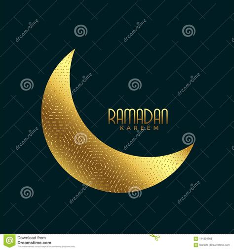 Creative Golden Crescent Moon For Ramadan Kareem Stock Vector