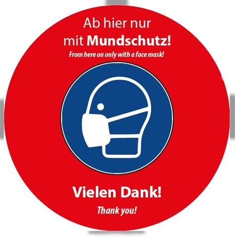 Mund nasen schild günstig kaufen! AKTION - "Ab hier nur noch mit Mundschutz"- HRS