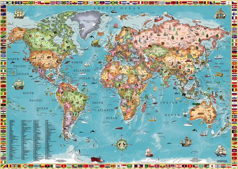 Large World Map Printable For Kids