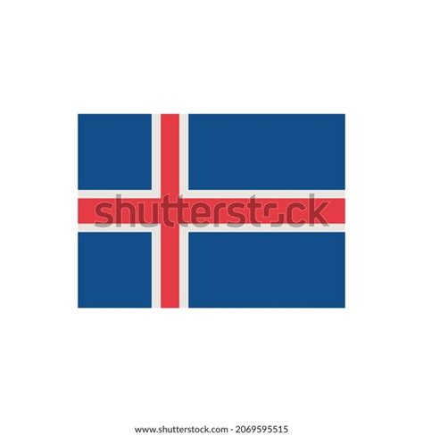 Flag Iceland Pixel Art Stickers Design Stock Vector Royalty Free