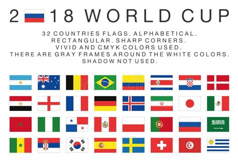 Rectangular Flags Of 2018 World Cup Countries Editorial Stock Image