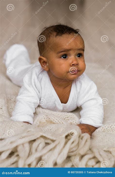 3 Month Old African American Baby Boy Stock Image Image Of Child