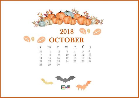 October 2018 Calendar Wallpapers Wallpaper Cave