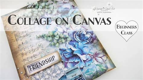 Collage On Canvas Mixed Media Decoupage Tutorial ♥ Maremis Small Art ♥