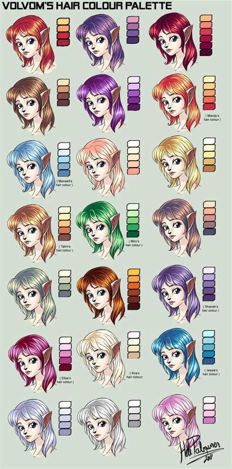 Palette Anime Hair Colors Animecg