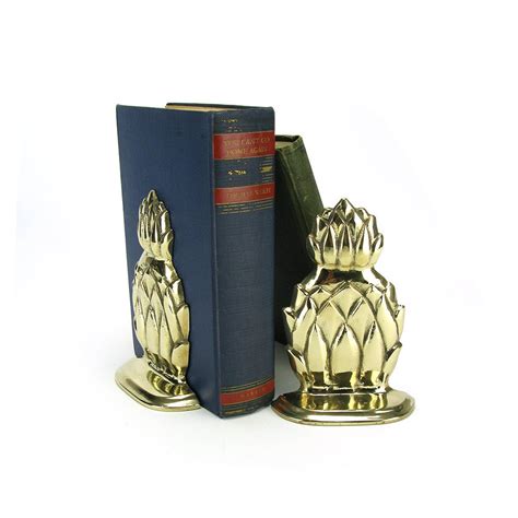 Vintage Brass Pineapple Bookends Gold Pineapple By Harpersflea