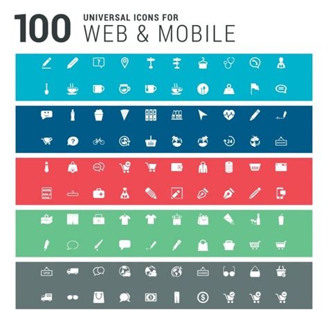 100 Web And Mobile Icons Kostenlose Vektor
