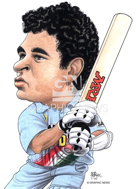 Cricket Sachin Tendulkar 2003 Caricature Infographic
