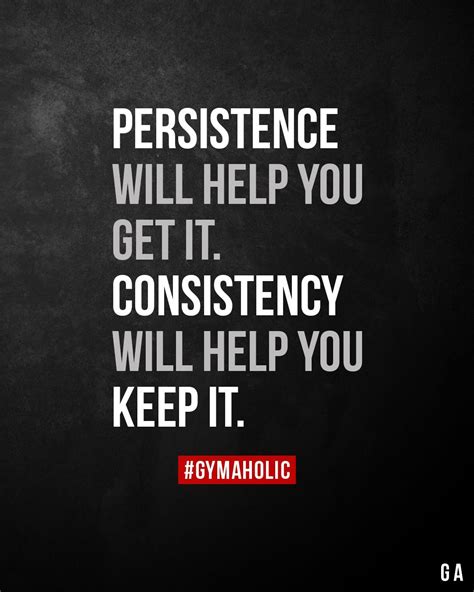 Persistence Will Help You Get It Consistency Will Help You Keep It Gymaholic App