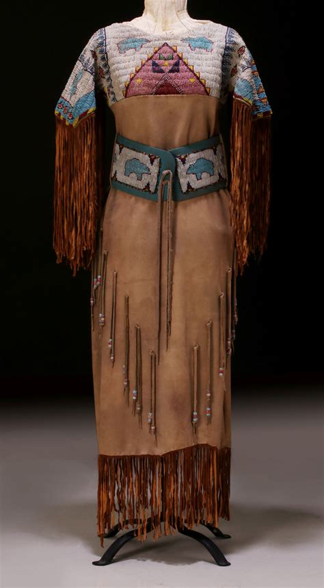 19 A Lakota Sioux Beaded Hide Dress By Charles Fast Horse