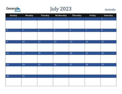 July 2023 Calendar With Australia Holidays