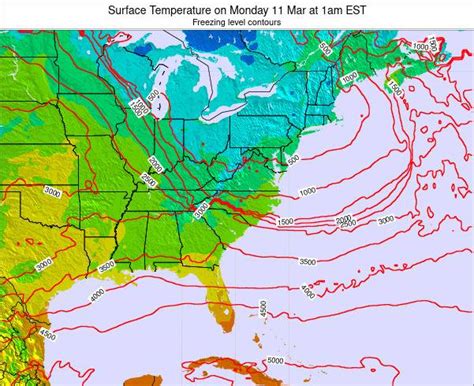 South Carolina Surface Temperature On Tuesday 09 Mar At 7pm Est