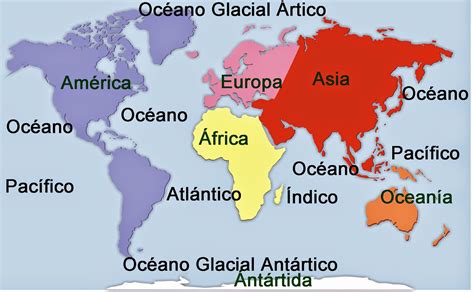 Planisferio Continentes E Oceanos Diagrama Marcado Images