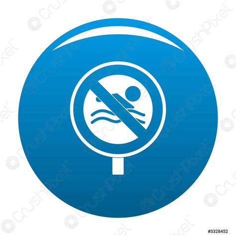No Swimming Icon Vector Blue Stock Vector 3328452 Crushpixel